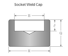forged socket weld cap dimentions