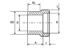 Forged Threaded Reducing Insert Dimensions